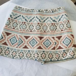 Zara Basic Embroidered Skort Shorts